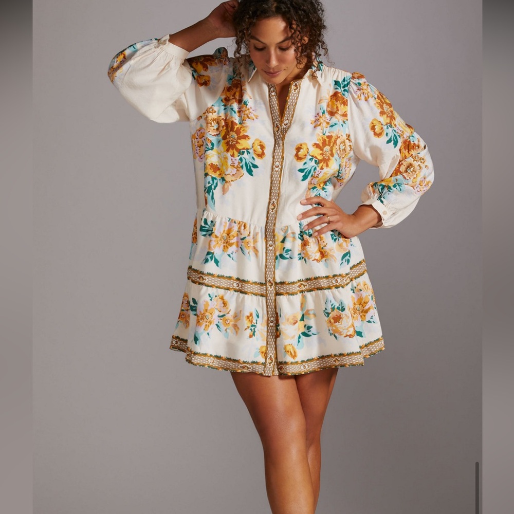 Anthropologie panel print mini shirt dress